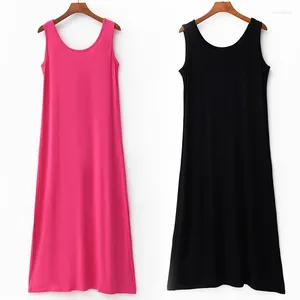 Ropa de dormir para mujer Tallas grandes 6XL Lencería modal sexy Camisón Camisón largo informal para mujer Camisón sin mangas Verano Vestido suelto para casa