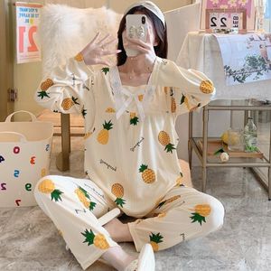 Vêtements de nuit pour femmes enceintes pyjamas ensemble 2023 coton décontracté vêtements de maternité en vrac post-partum allaitement à manches longues pantalons et haut