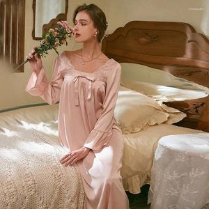 Dames Nachtkleding Prinses Jurk Sexy Kant Strik Bruid Bruiloft Lingerie Nachtjapon Lang Nachthemd Flare Mouw Sleepshirts Thuis