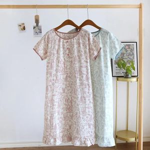 Vêtements de nuit pour femmes Round Cou Short Mode imprimement d'été Coton Coton mignon Sweet Girls 'Pyjamas Vêtements Maison de couchage maison