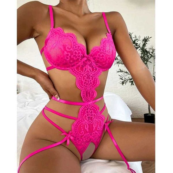 Vêtements de sommeil pour femmes femme de bodys de lingerie babydoll robe en dentelle lingerie porno érotique sexy lingerie sexe mariage vient érotique jarreter y240426