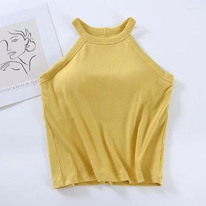 Ropa de dormir para mujeres Halter sexy de un piezas pijamas camisa modal de verano almohadilla de pecho femenino camiseta de sueño tops