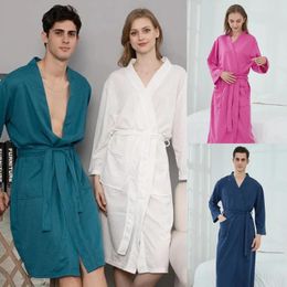 Dames Nachtkleding Sexy Pyjama Heren Wafel Badjas Sauna Paar Vier Seizoenen Lange Mouw Mode Casual Homewear