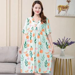 Ropa de dormir para mujer, vestido estampado con mangas camisones, camisón corto cómodo, ropa de dormir para mujer, camisones de noche de verano para mujer