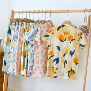 Dames slaapkleding korte mouwen shorts pamas pak dunne cool katoenen huis slijtage kleding voor vrouwen multi-kleuren printen pyjama pour femme