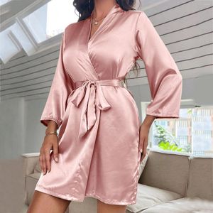 Dames nachtkleding Zijde Satijn Pyjama Sexy Elastisch Badjas Nachthemd Rood Zwart Glad Peignoir Comfortabel Bruiloft Bruid Bruidsmeisje Gewaad