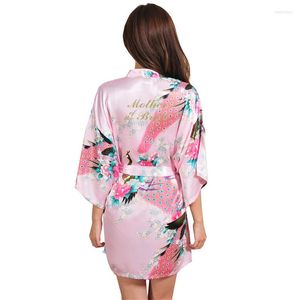 Dames slaapkleding zijden satijnen bruid bruid bruidsmeisje gewaad pauw badjas korte kimono night mode sexy kleedjurk voor vrouwen