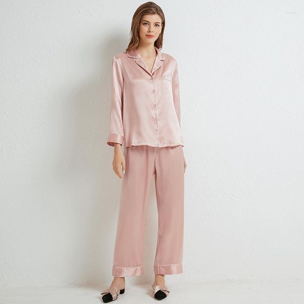 Pyjama de printemps en soie pour femmes, vêtements de nuit décontractés, topshorts, vêtements de maison soyeux, vêtements de nuit sexy, vêtements de maison