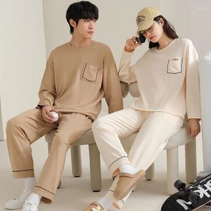 Dames Nachtkleding Lente Herfst Geknoopte pyjama voor koppels Tiener Grappige Pjs Cartoon Liefhebbers Homewear Meisjes Pijamas Mujer Pyjama Mode