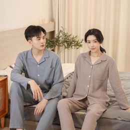 Vrouwen Nachtkleding Lente Herfst Koreaanse Paar Mannen Katoenen Pyjama Sets Voor Slaap Vrouwen Pijama Hombre Mujer Casal Nachtkleding Pyjama homewear