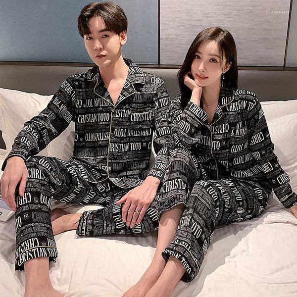 Vêtements de Nuit Femme Printemps / Été 2023 Pyjama Satin Costume Pantalon Manches Longues Couple Sexy Style Simple Soie Femme Service à Domicile