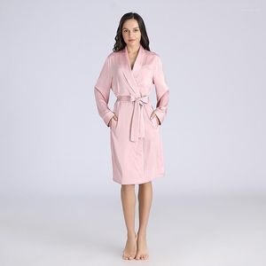 Vêtements de nuit pour femmes printemps été automne confortable robe du matin ample grande taille chemise de nuit de mariée Imitation soie peignoir pyjamas