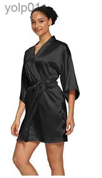 Ropa de dormir para mujer Verano Champán Novia china Bata de boda Ropa de dormir de satén Camisón de mujer Camisón sexy Señora Kimono Albornoz Vestido NegligeeL231111