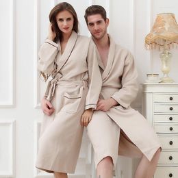 Vêtements de nuit pour femmes été coton gaufré peignoir femmes Kimono Robe grande taille Sexy Peignoir Robe de chambre Robes de demoiselle d'honneur amoureux de la mode