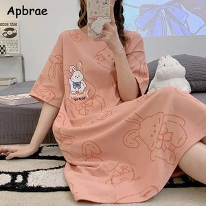 Vêtements de nuit pour femmes Été Kawaii Imprimer Chemise de nuit Mode Femmes Homedress Coréen Lait Soie Lingerie Loisirs Femme Robe de nuit pour les filles