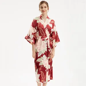 Ropa de dormir para mujer, bata de baño tipo kimono de verano para novia, boda, bata de baño con cuello en V, ropa de casa para mujer, bata estampada, ropa de dormir, vestido para casa, ropa de descanso