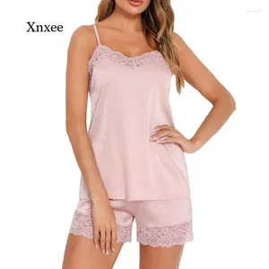 Vêtements de nuit pour femmes Summer Lace Pyjama Set Femmes Loungewear Pyjamas Lady Lounge Wear Sleep Homewear Costume deux pièces Vêtements Survêtement