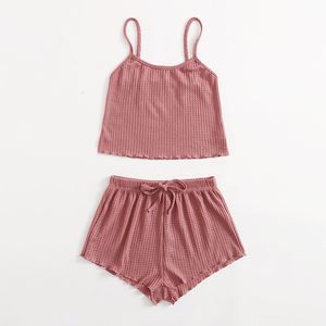 Vêtements de nuit pour femmes Ensemble de pyjamas d'été pour femmes Doux et confortable T-shirts à manches courtes Shorts Loose Home wear Strap Underwear 230425