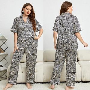 Dames slaapkleding zomer satijn luipaard print oversized pyjama mode casual set sexy huiskleding intieme lingerie loungewear