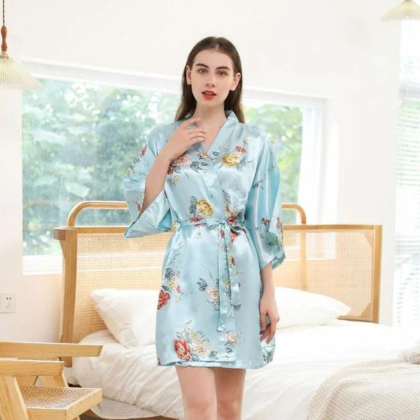 Vêtements de nuit pour femmes minces simples longueur au genou chemise de nuit courte pur désir style sexy vêtements de maison col en V décontracté pyjamas à manches lâches 2024