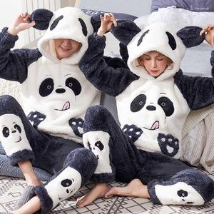 Vêtements de nuit pour femmes unisexe adulte couple pyjamas femmes hiver velours épaississement chaud flanelle ensemble animal dessin animé mignon service à domicile