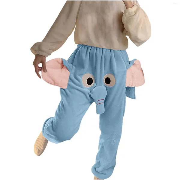 Ropa de dormir para mujeres unisex peleadores de pijama animal para parejas invierno suave con cara de elefante divertida y oídos