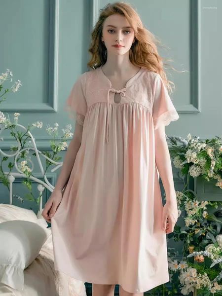 Nightgowns de coton de style chinois vintage de style chinois pour femmes