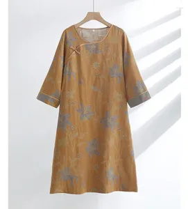 Ropa De Dormir para Mujer Camisón Vintage Bata De Algodón Estilo Chino Camisón De Señora Vestido Estampado Ropa para El Hogar Ropa De Dormir De Primavera Ropa De Dormir