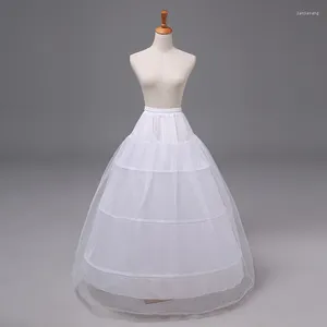 Robe de mariée pour femmes, sous-jupe blanche, 3 cerceaux, 1 couche, maille dure, jupon sous la femme, jupes de jeu de rôle, Crinoline