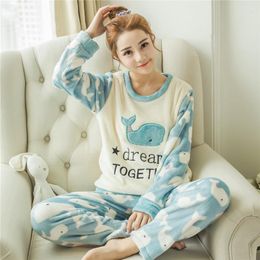 Dames Nachtkleding Groothandel-Flanel Pigiama Donna Pyjama Vrouwen Pyjama Voor Winter Pyjama Sets Pijama Feminino Mujer