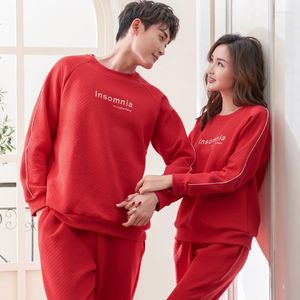 Vêtements de nuit pour femmes hiver épais chaud matelassé ensembles de pyjama pour les couples à manches longues Air coton intercalaire vêtements de détente vêtements de maison vêtements de maison