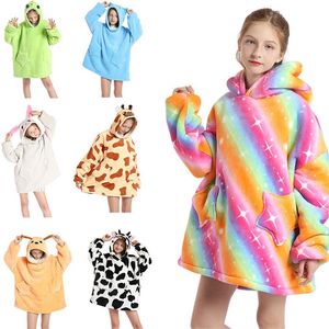Dames slaapkleding Winter warme badhanddoek voor kinderen Star Pocket Pijama Girls Bathrobe onesie hoodie gewaden slapen slaapjurk
