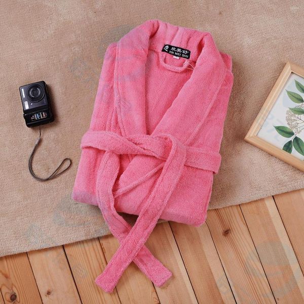 Ropa de dormir de invierno para mujer, bata de baño larga gruesa de franela de lujo para hombre y mujer, bata de baño Sexy de piel de rejilla, Kimono cálido, bata de dama de honor