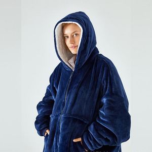 Vêtements de nuit pour femmes femme doux chaud Robe à capuche Robes peignoir fermeture éclair Robe de bain épaissir vêtements à capuche Homerobe chemise de nuit matin