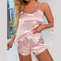 Dames slaapkleding dames satijnen pyjama set vierkante nek stretch faux zijden nachtje slijtage vrouwelijke sexy lingerie home kleren 2022 zomer