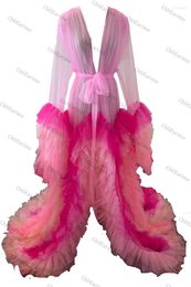 Vêtements de nuit pour femmes Robes en tulle multicolores transparentes et personnalisées pour femmes cousues douces