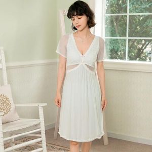 Ropa de dormir para mujer Mujeres Fairy Mesh Nightie Princess Nightwear Negligee Camisones románticos con sujetador incorporado Vestido de noche con recorte de encaje sexy