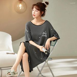 Dames Nachtkleding Damesmode Zomer Sexy Nachthemd Zachte Modale Elegante Casual Nachtjapon Voor Lady Koreaanse Zoete Jurk Nachtjapon