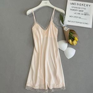 Vrouwen Nachtkleding Vrouwen Kant Nachthemd Satijn Homewear Chemise Nachtjapon Jurk Zomer Sexy Jarretel Loungewear Nachtkleding Gown