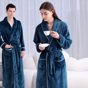 Dames slaapkleding vrouwen mannen flanel kimono bad gewaad