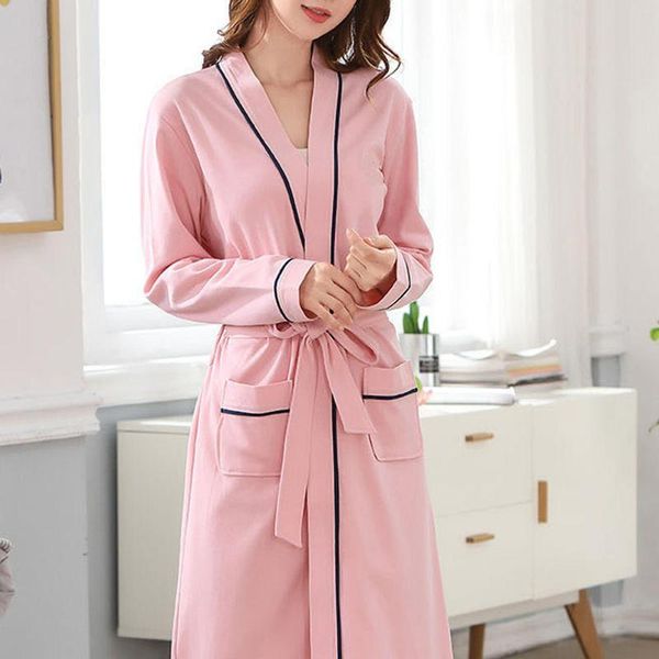 Ropa de dormir para mujer, bata de baño rosa y azul, Otoño Invierno 2023, albornoz de felpa sólida para parejas, albornoz grueso y cálido para mujer