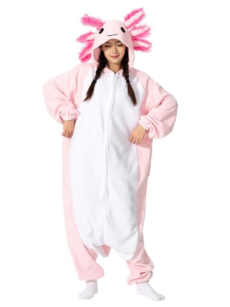 Vêtements de nuit pour femmes Vêtements de nuit pour femmes Halloween Onesie Cartoon Axolotl Pyjama pour adultes enfants femmes hommes animaux Kigurumis pyjamas Homewear Cosplay Party Costume 231206