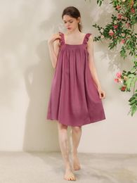 Vêtements de nuit pour femmes femmes Satin chemise de nuit Sexy manches dames lin vêtements de nuit vêtements de nuit robe de nuit Lingerie robe