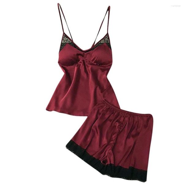 Vêtements de nuit pour femmes femmes Sexy dentelle Lingerie vêtements de nuit sous-vêtements Babydoll ensemble court nuit porte pour les pyjamas d'été