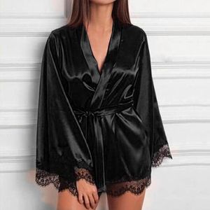 Vêtements de nuit pour femmes Femmes Lingerie sexy Robe Satin Soie Dentelle Chemise de nuit Nuit Été Vêtements de nuit