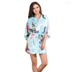 Vêtements de nuit pour femmes Femmes Sexy Robe de soie Cool Soft Pyjamas Mini Nuit Bain Mode Robe de chambre pour N30D