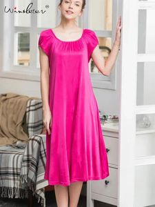 Vêtements de nuit pour femmes Pyjama solide à manches courtes Real Silk Sexy Nightgown Clothes Night Sleep Robe 2024 Printemps Summer P3D013QM