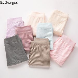 Vêtements de nuit pour femmes Bas de sommeil à rayures Automne Maigre Chaud Taille élastique Doux Sous-vêtements respirants Maison Pantalon de couchage simple