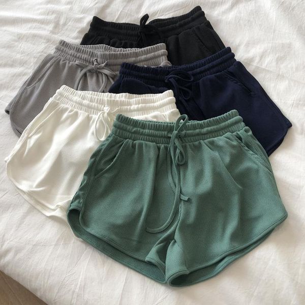 Vêtements de nuit pour femmes Shorts d'été en gaze de coton bas de nuit mince pantalon de pyjama ample à la maison solide