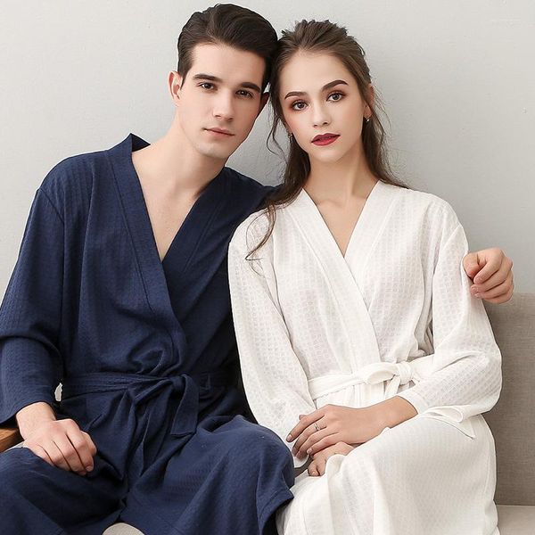 Vêtements de nuit pour femmes Femmes Serviette d'été Kimono Robe de bain Robe de demoiselle d'honneur Robe de chambre sexy Waffle Peignoir Sucer l'eau Robes de mariée Hommes El